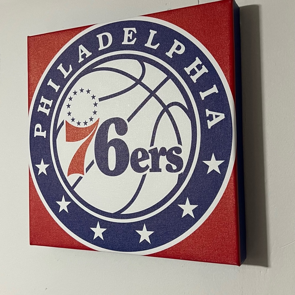 Philadelphia 76ers basketball team/ canvas print wall art size 12x12